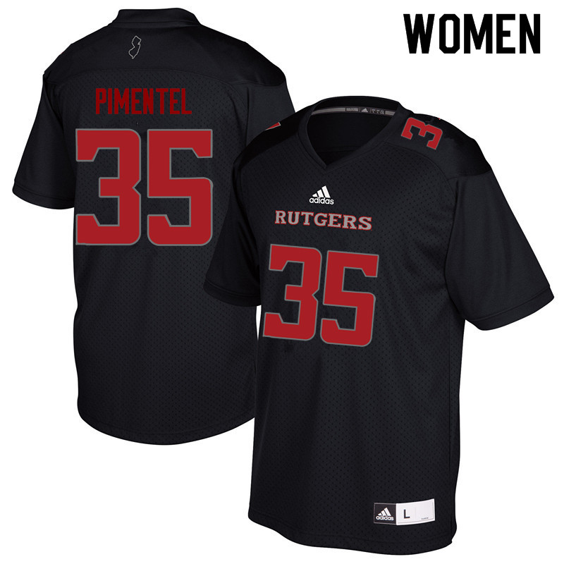 Women #35 Jonathan Pimentel Rutgers Scarlet Knights College Football Jerseys Sale-Black